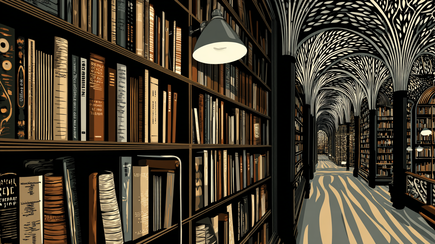 Illustration: ett bibliotek